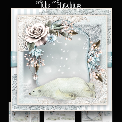 Cute Sleeping Polar Bear Card Kit