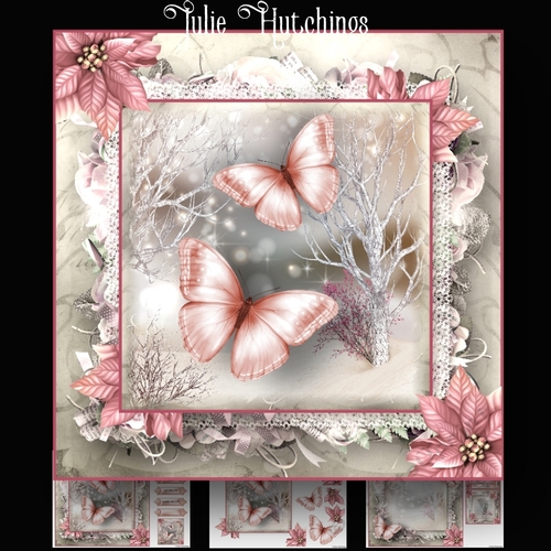 Poinsettia Flutters Card Kit