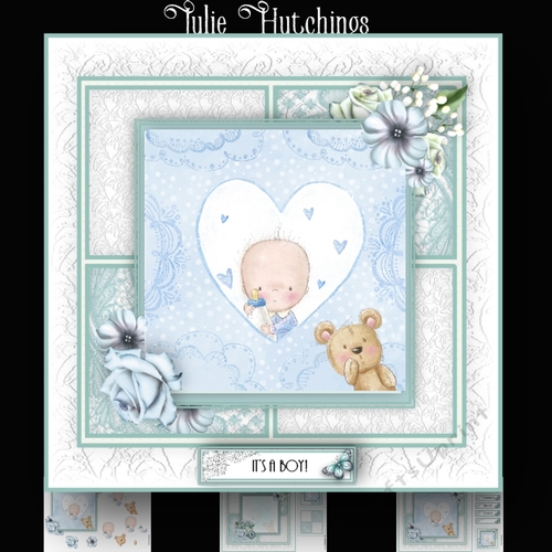 Baby Boy and Teddy Card Kit