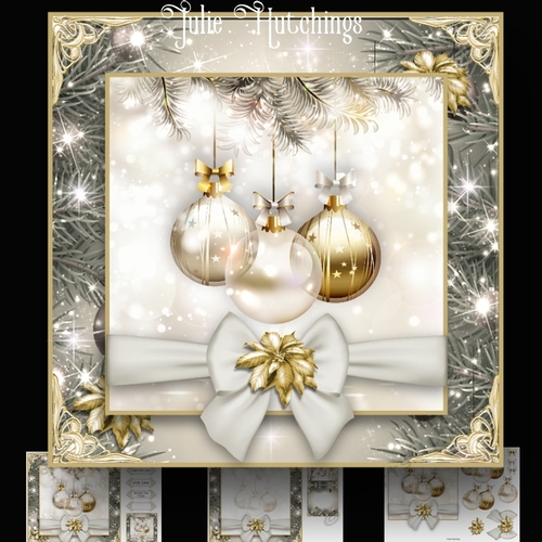 Silver And Gold Baubles Card Kit