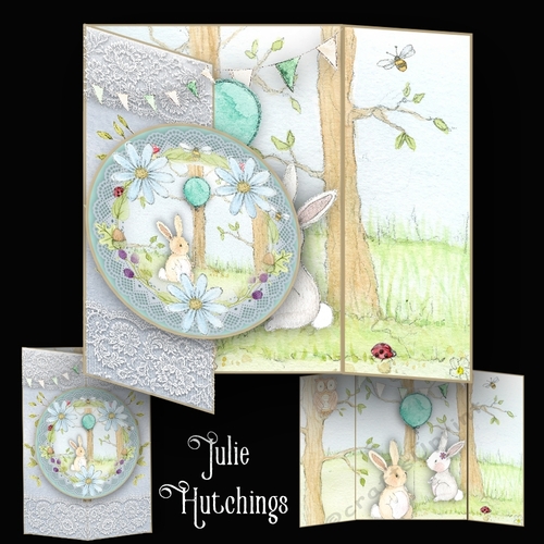 No Holes Fold Card Kit Birthday Bunnies