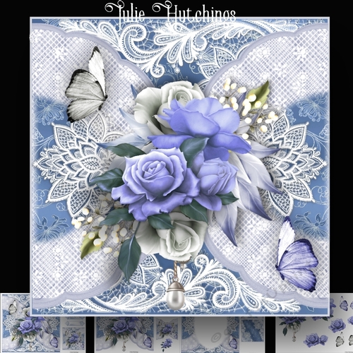 Flora And Lace Blue Rose 