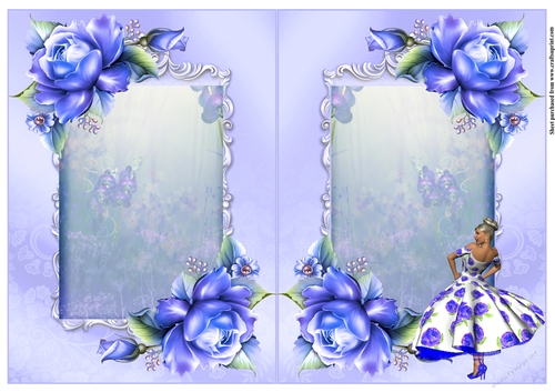 Insert to compliment Vintage style Blue Rose Beauty