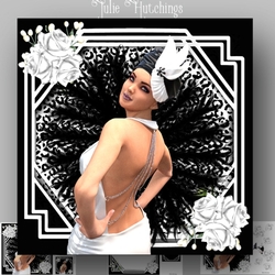 White rose art Deco 