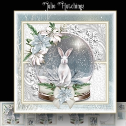 Winter Hare Snow globe card front kit