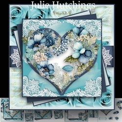 Floral Blue Heart