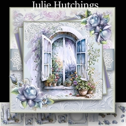 An arched floral window