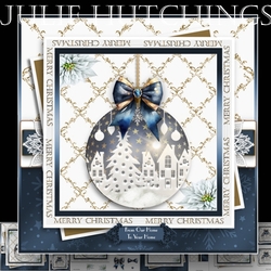 Navy blue bauble scene
