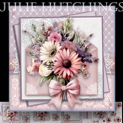 A touch of pink flowers faux envelope card kit
