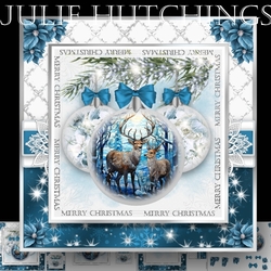 Stained glass reindeer bauble
