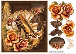Touch of Class Leopard Print Shoes 8x8 Card Front