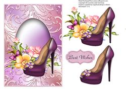 Peep Toe Shoe and Flora Card Front