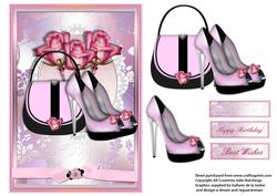 Pink Shoes and Handbag Card Front