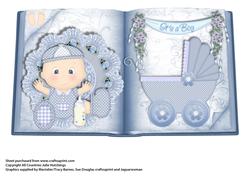 Baby Boy Book Style Card Front/topper