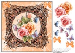 Peach and Flora 8x8 Card Topper