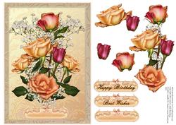 Roses on Peach Card Front