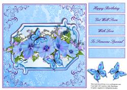 Beautiful Blue Petunias Card Topper