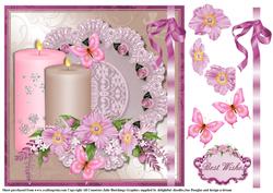 Floral and Candles Card Topper