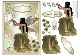 Gold and Mint Fairy Card Front
