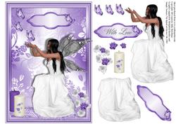 Fairy in White with Lilac Flutter