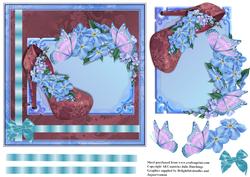 Pink Shoe and Forget-me-nots Card Topper