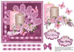 Candle and Fan Card Front/topper