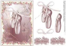 Ballet Shoes Card Front with Foxgloves
