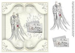 Wedding Card Front/topper Linen Look