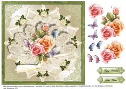Pretty Creams and Green Card Topper