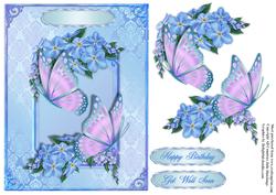Gorgeous Blues Floral Card Front