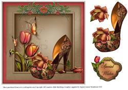 Tulip and Rose Shoe Card Topper