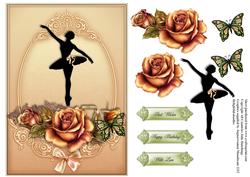 Ballerina and Roses Card Front