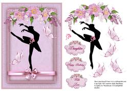 Ballerina in a Pink Frame Card Front