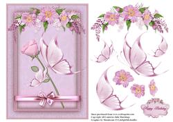 Mother and Child Flutters in Pink Card Front