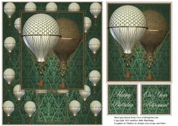 Steampunk Style Balloons Card Front