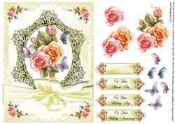 Vintage Style Ivory and Floral Card Front