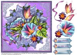 Morning Glory and Ribbon Topper