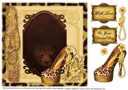 Stunning Leopard Print Shoes Card Topper
