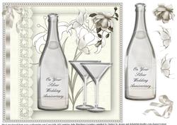 Silver Wedding Anniversary Topper/card Front