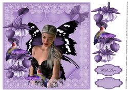 Fushia Fairy Dreams Topper/card Front
