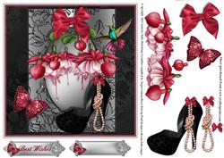 Sophisticated Lady Shoe and Fushia Card Topper