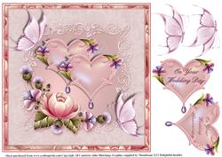 Pink Passion Wedding/anniversary Card Topper