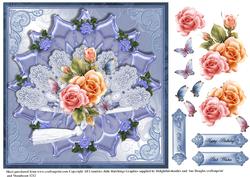 Floral Blues Card Topper