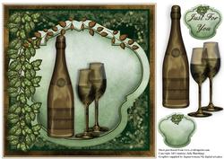 Champagne and Glasses Card Topper