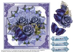 The Blue Rose Card Topper
