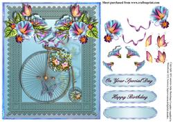 Ladies Penny Farthing Bicycle Card Front