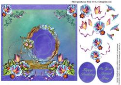 Beautiful Morning Glory and Penny Farthing Topper