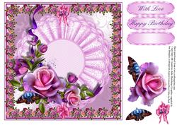 Precious Rose on Doily Card Topper