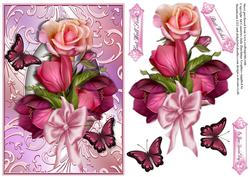 Flowers in a Shimmering Swirl Frame