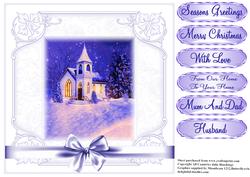 Christmas Scene Church Card Topper